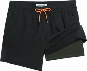 maamgic 5inch Mens Swim Trunks with Compression Liner 2-in-1 Swimming Shorts Stretch Quick Dry with Zipper Pockets