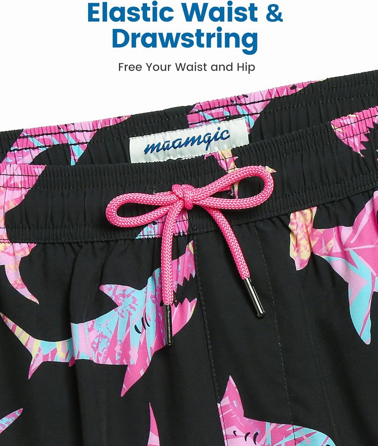 maamgic 5inch Mens Swim Trunks with Compression Liner 2-in-1 Swimming Shorts Stretch Quick Dry with Zipper Pockets