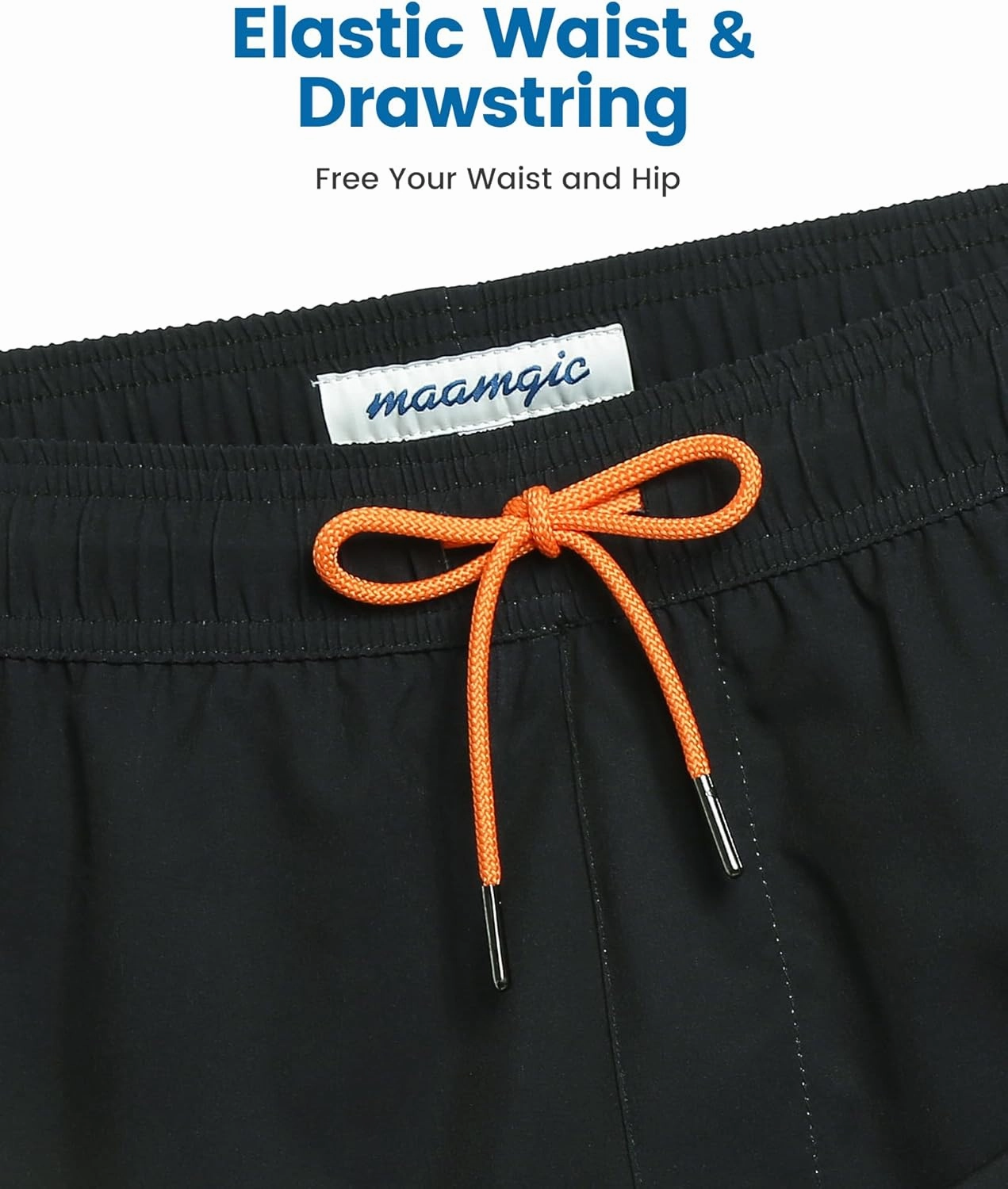 maamgic 5inch Mens Swim Trunks with Compression Liner 2-in-1 Swimming Shorts Stretch Quick Dry with Zipper Pockets