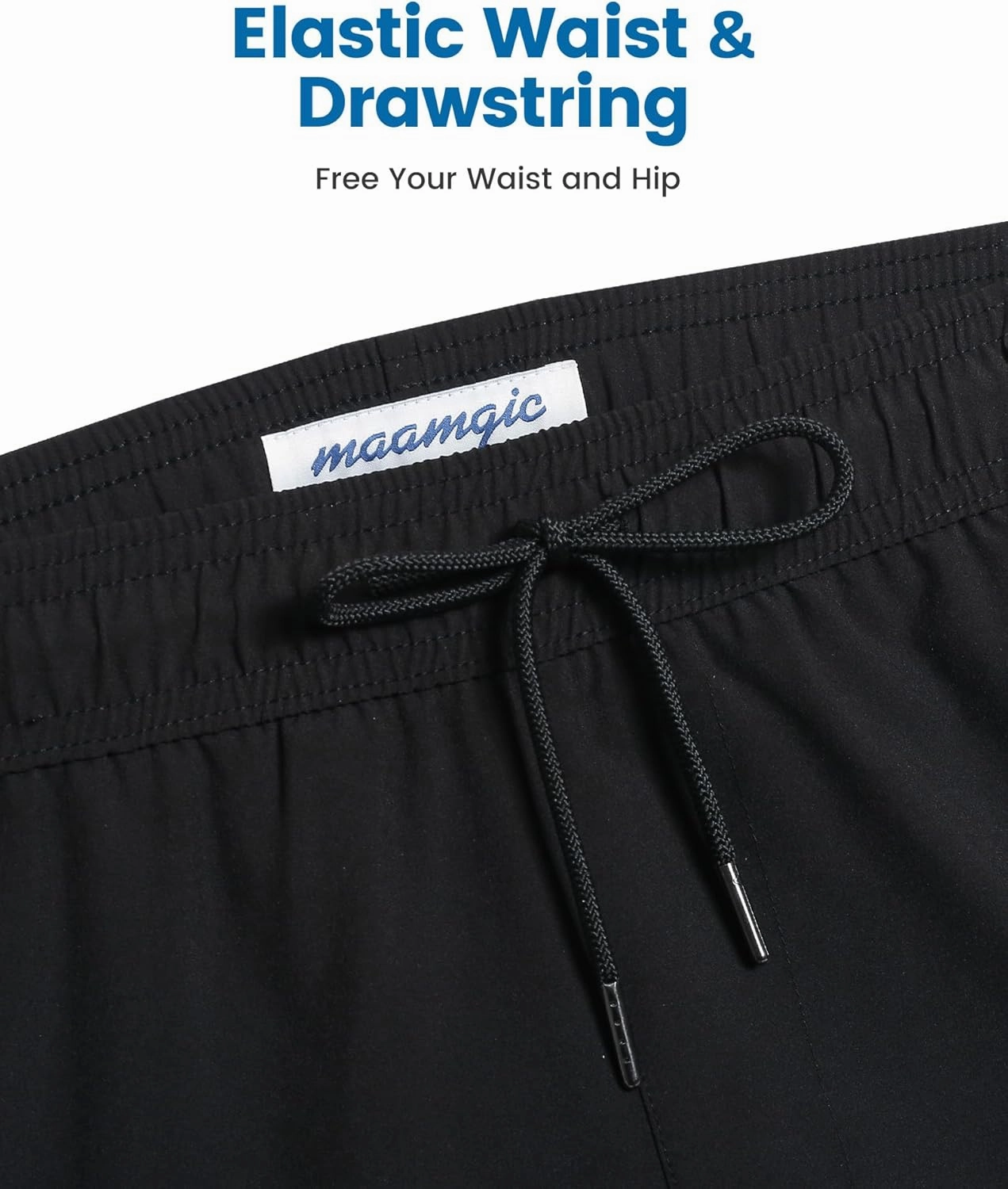 maamgic 5inch Mens Swimming Trunks with Compression Liner 2-in-1 Swim Trunks Stretch Quick Dry Swim Shorts Zipper Pockets