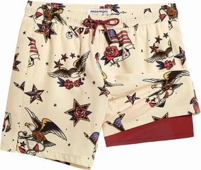 maamgic 7 Inch Mens Swim Trunks with Compression Liner Board Shorts with Zippered Pocket Bathing Suit for Beach Vacation