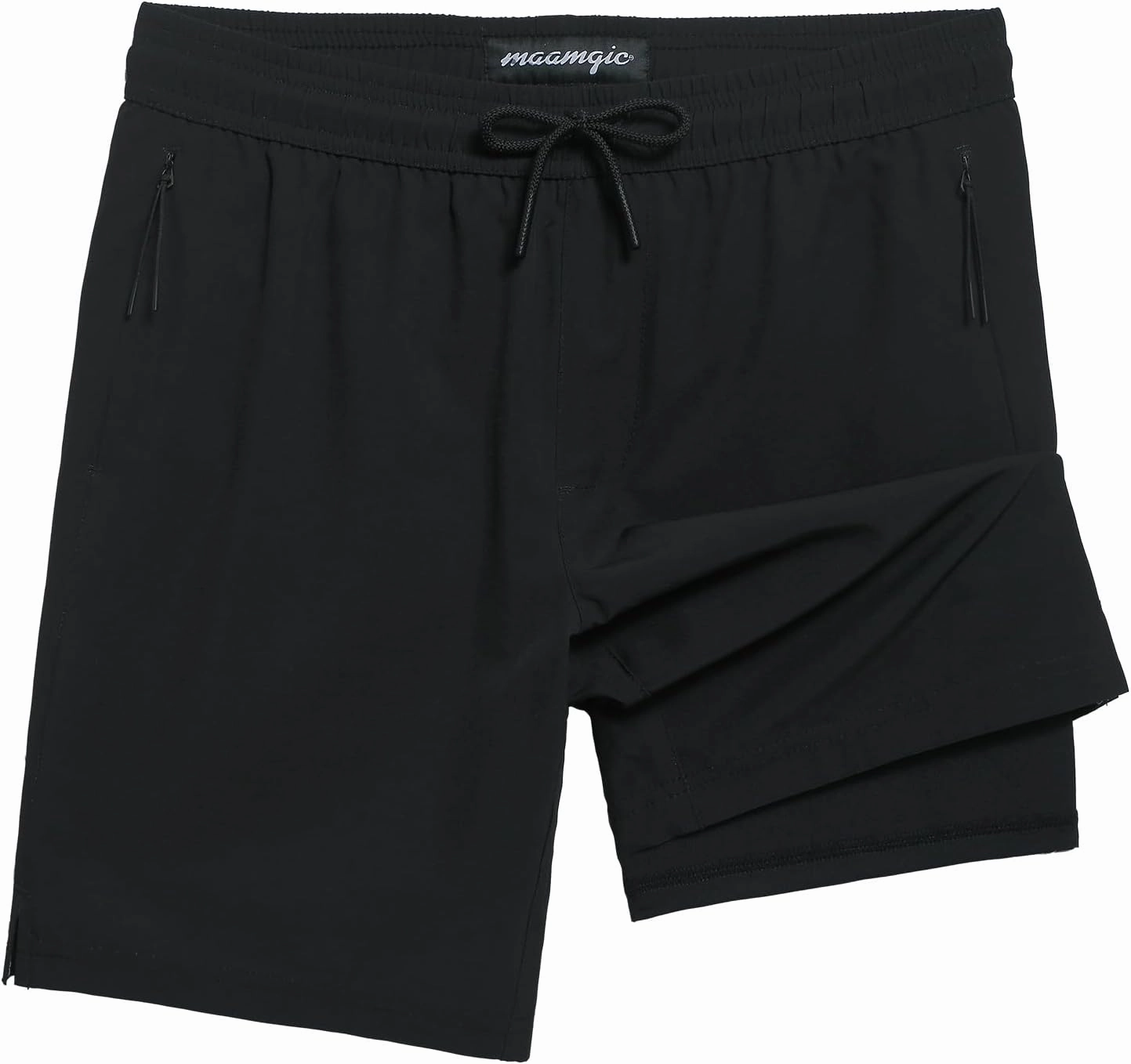 maamgic Boys Swim Trunks Compression Liner Stretch Teen Boy Swim Shorts Anti-Chafe Bathing Suits with Zipper Pockets