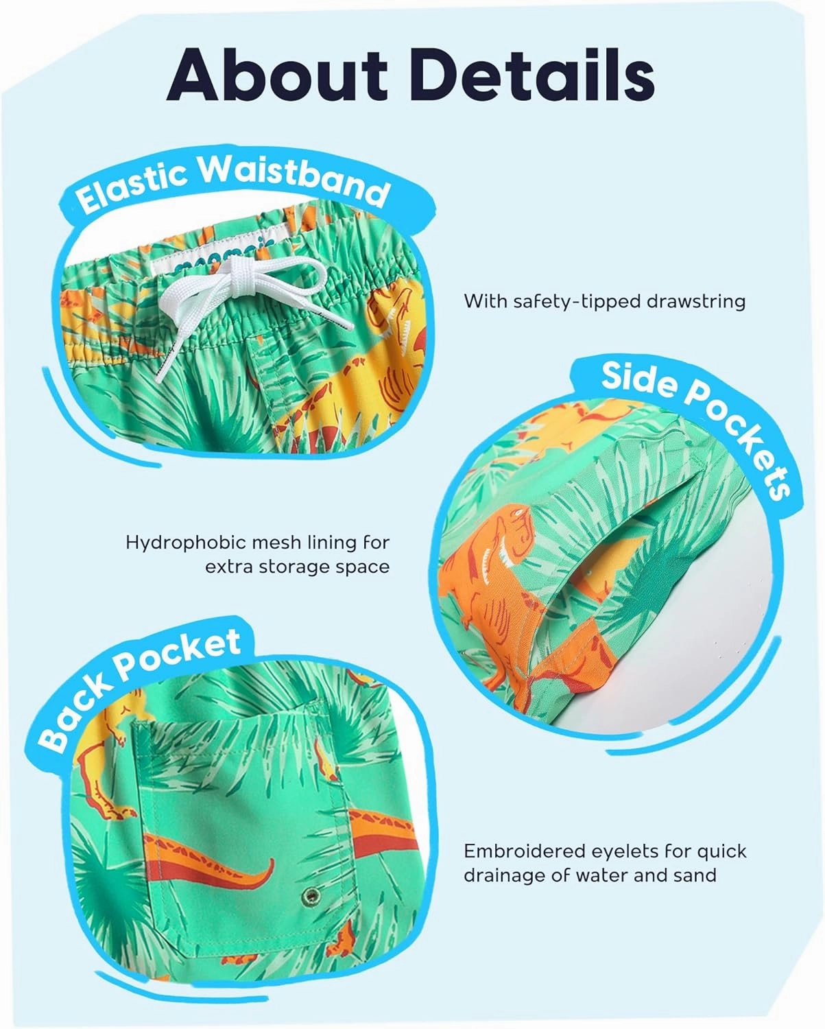 maamgic Boys Swim Trunks Stretch Quick Dry Swim Shorts Kids Bathing Suits Toddler Boy Swimsuit Swimwear