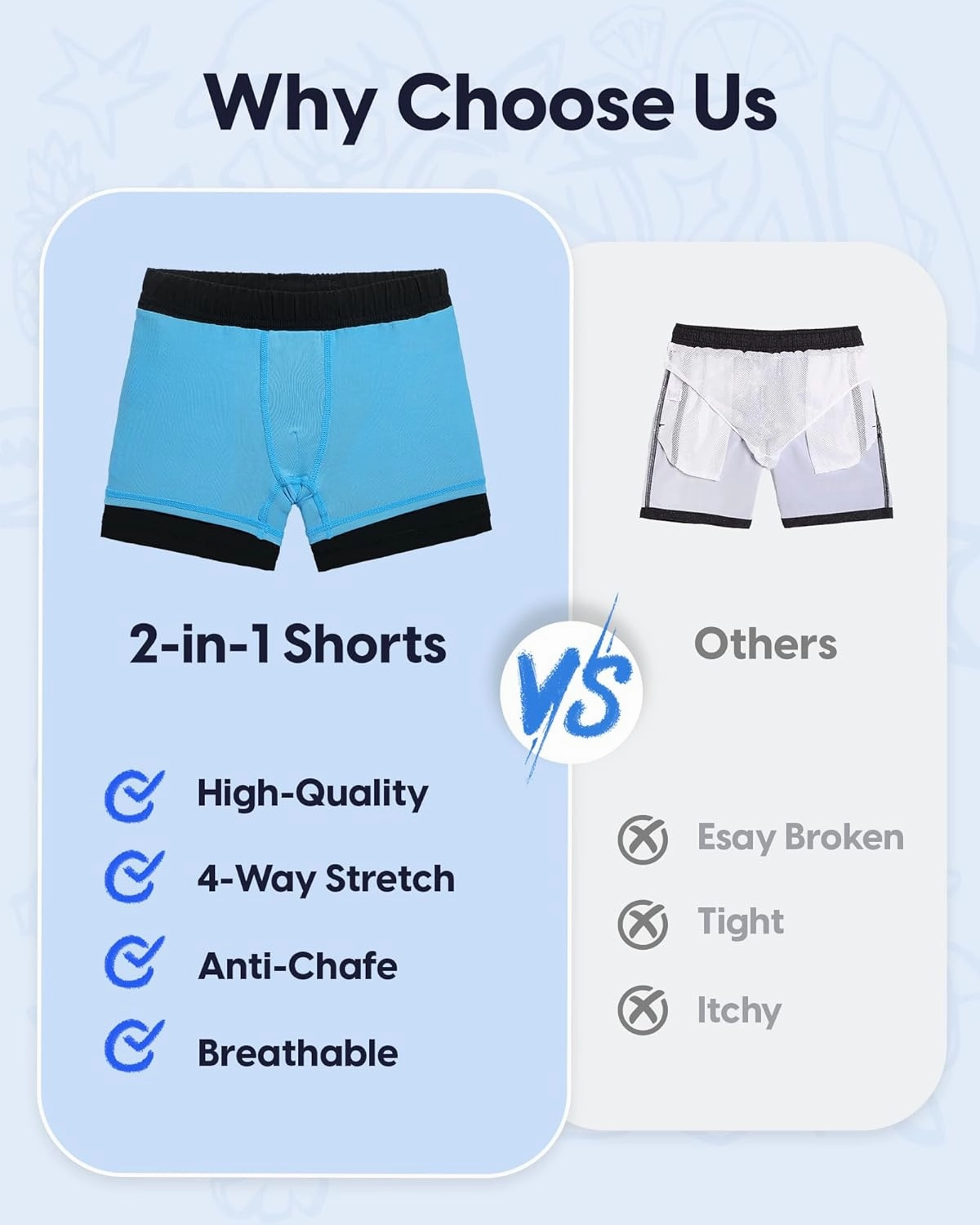 maamgic Boys Swim Trunks with Compression Liner Stretch Boy Swim Shorts Toddler Bathing Suit Swimsuit