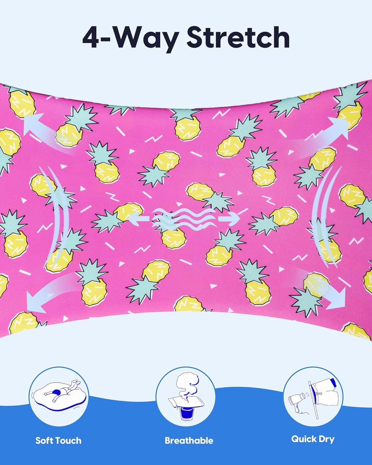 maamgic Boys Swim Trunks with Compression Liner Stretch Boy Swim Shorts Toddler Bathing Suit Swimsuit