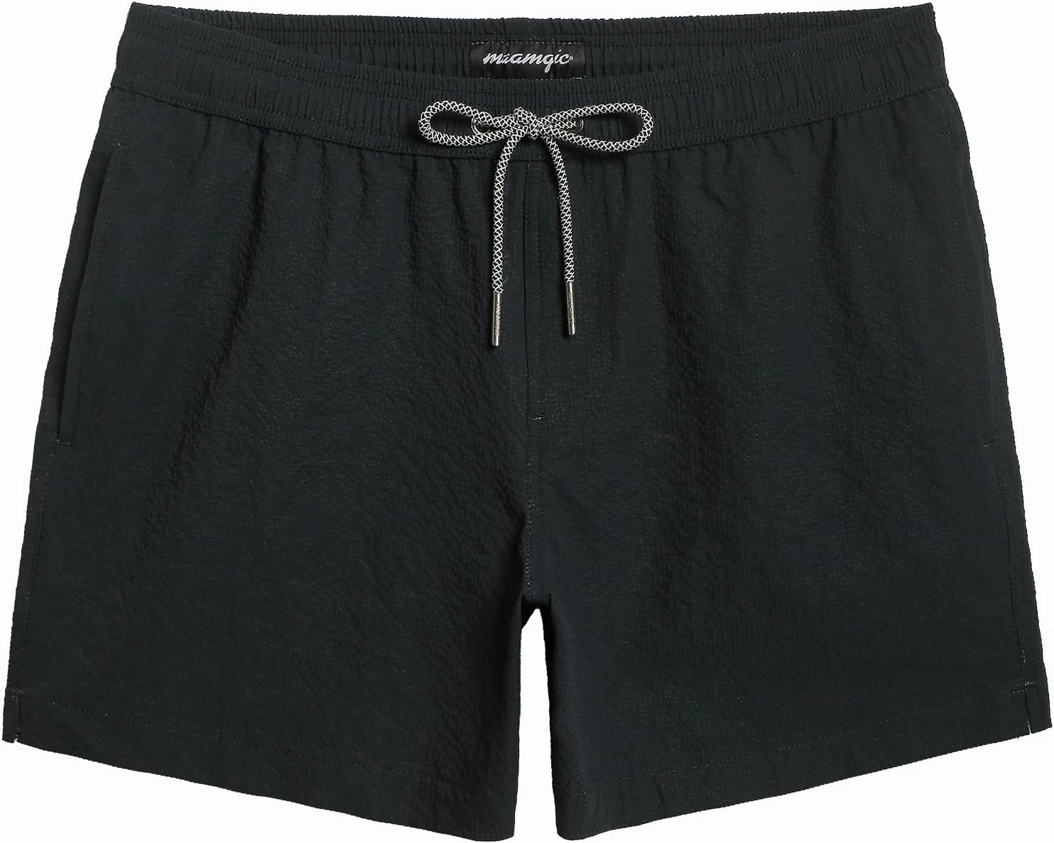 maamgic Men's Swim Trunks 5.5 inch Seersucker Beach Shorts Quick Dry Bathing Suits with Mesh Liner