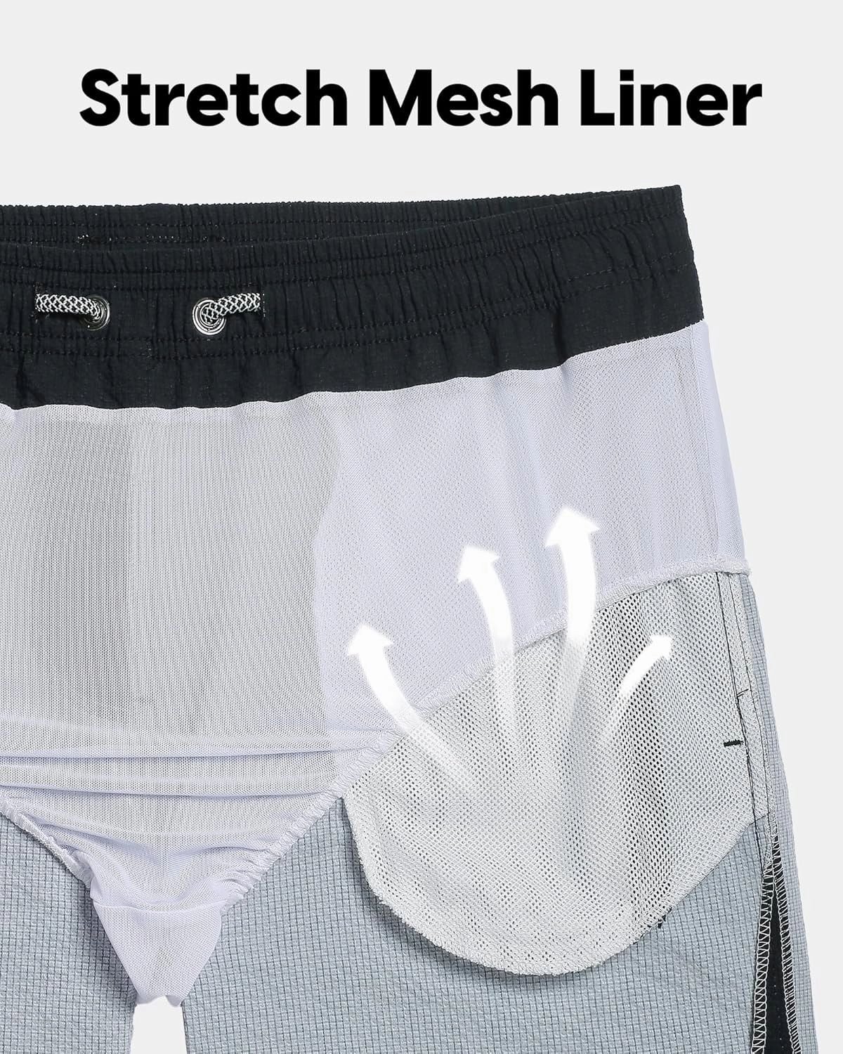 maamgic Men's Swim Trunks 5.5 inch Seersucker Beach Shorts Quick Dry Bathing Suits with Mesh Liner