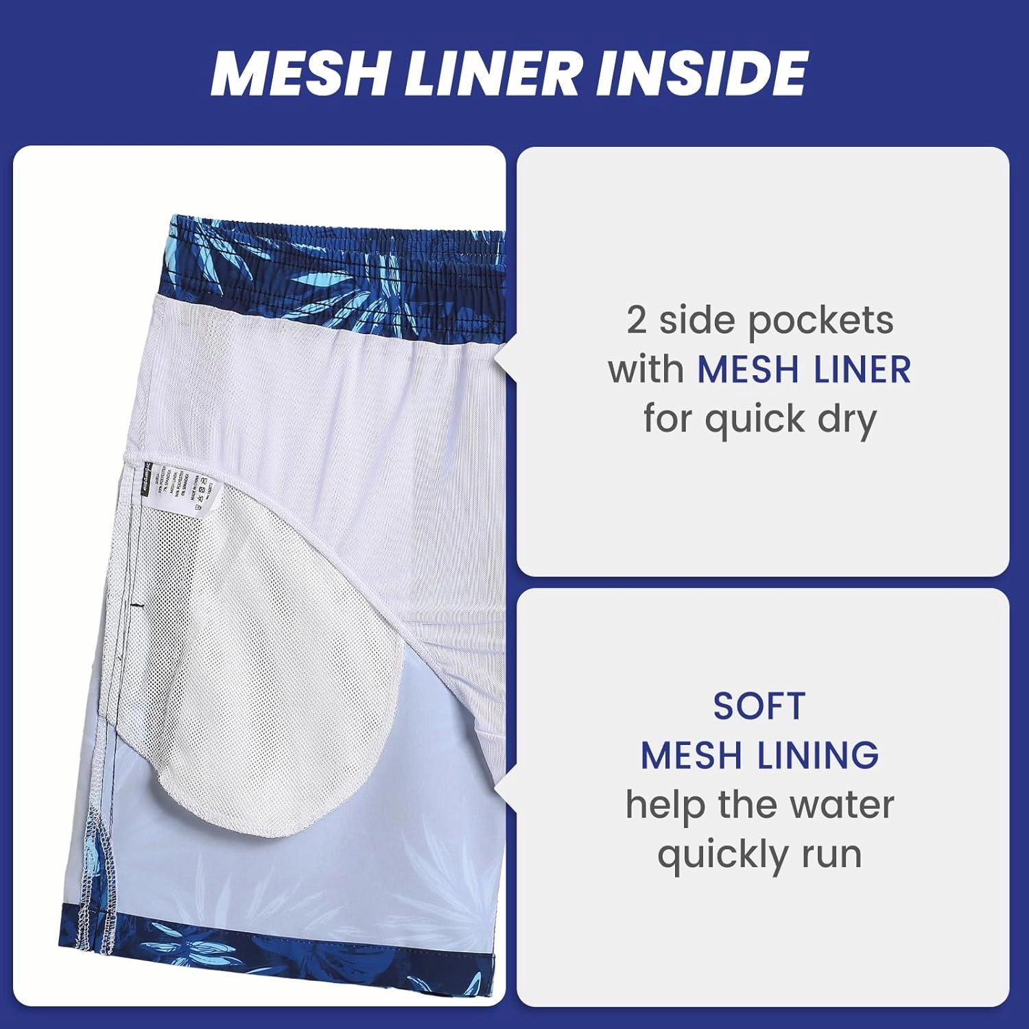 maamgic Mens 7" Stretch Swim Trunks Quick Dry Mesh Lining Swimwear Bathing Suits