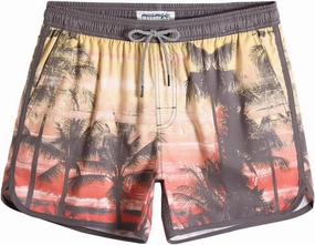 maamgic Mens Boys Short 80s 90s Vintage Swim Trunks with Mesh Lining Quick Dry Swim Suits Board Shorts
