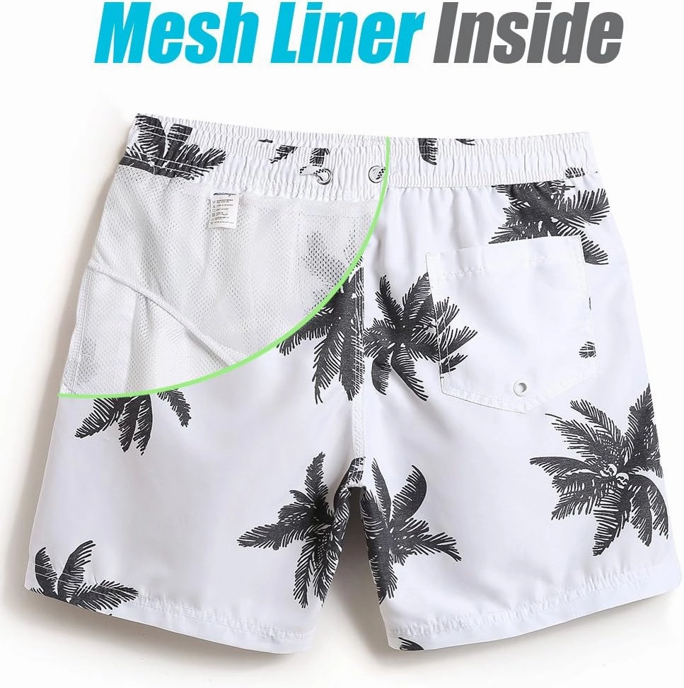 maamgic Mens Slim Fit Swim Shorts Swim Trunks 7 inch Quick Dry Mens Bathing Suits with Mesh Lining