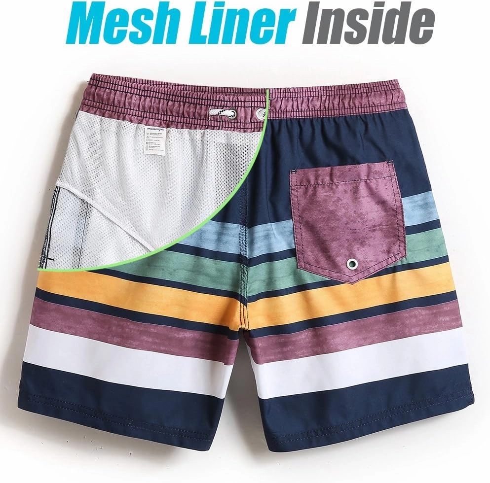 maamgic Mens Slim Fit Swim Shorts Swim Trunks 7 inch Quick Dry Mens Bathing Suits with Mesh Lining