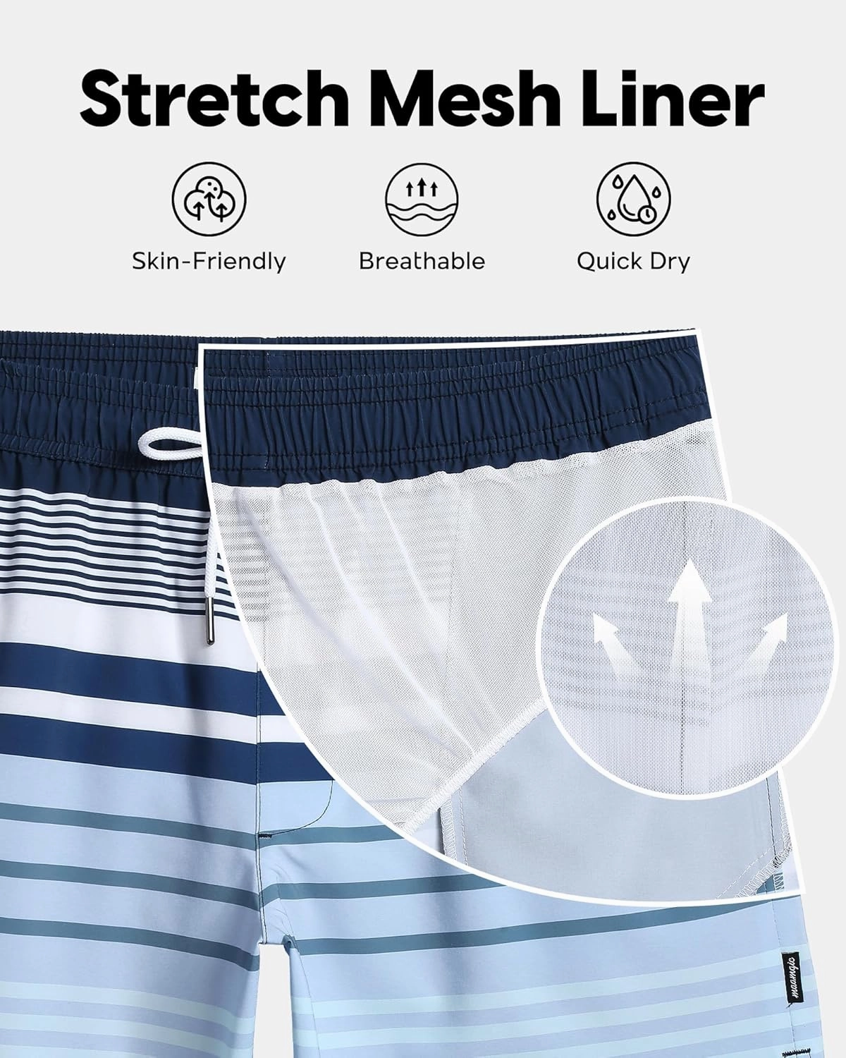 maamgic Mens Swim Trunks 5" Quick Dry Beach Shorts Stretch Swimming Trunks Shorts with Mesh Lining Zip Pockets