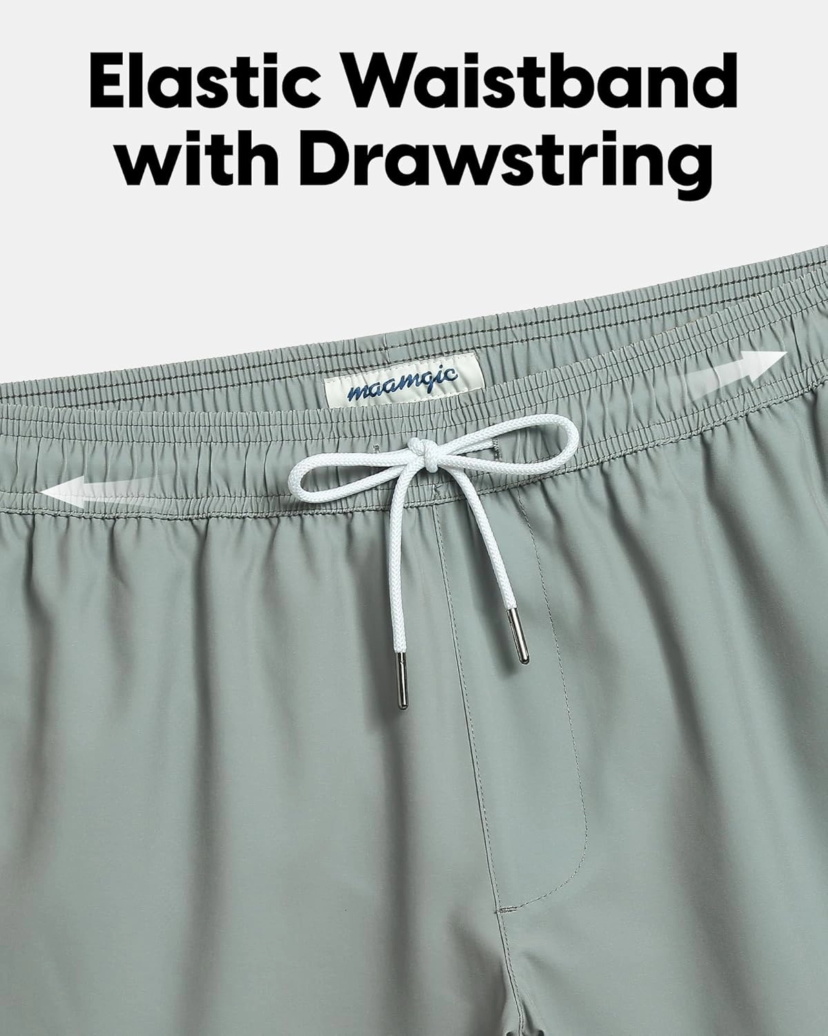 maamgic Mens Swim Trunks 5" Quick Dry Beach Shorts Stretch Swimming Trunks Shorts with Mesh Lining Zip Pockets