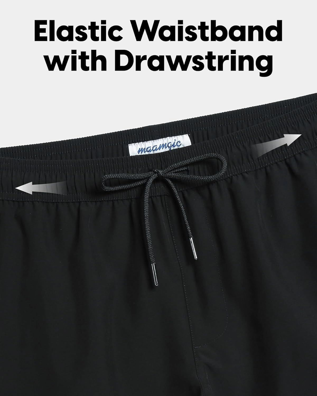 maamgic Mens Swim Trunks 5" Quick Dry Beach Shorts Stretch Swimming Trunks Shorts with Mesh Lining Zip Pockets