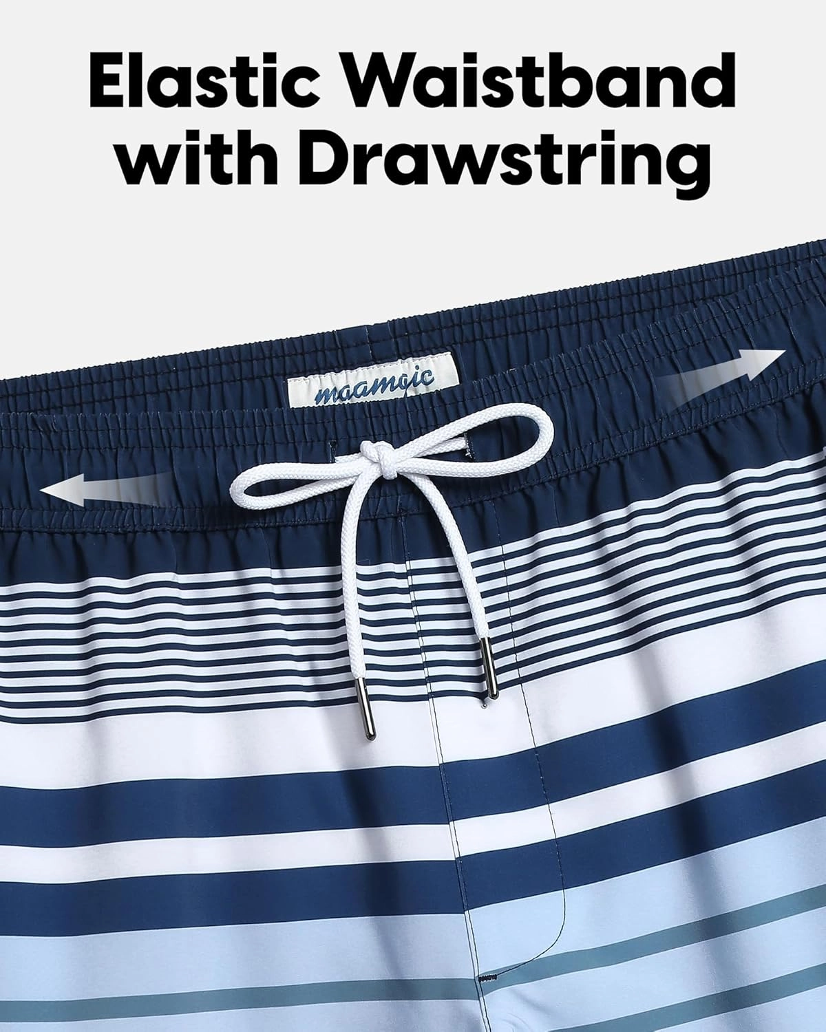 maamgic Mens Swim Trunks 5" Quick Dry Beach Shorts Stretch Swimming Trunks Shorts with Mesh Lining Zip Pockets