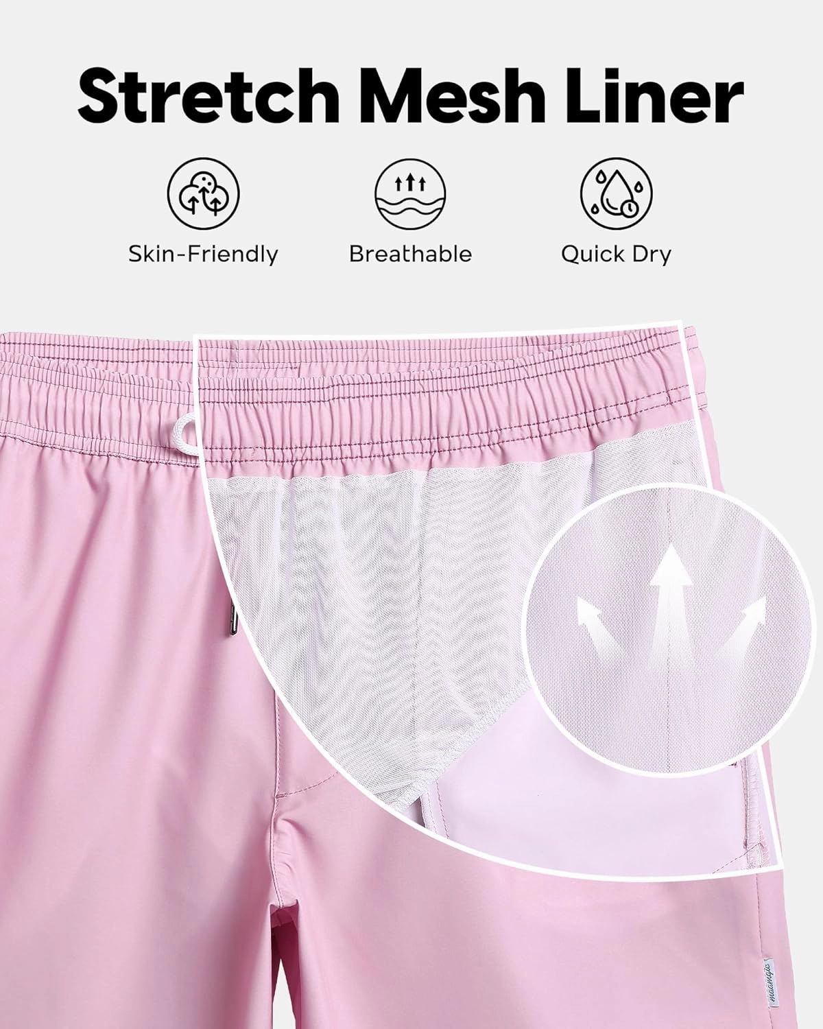 maamgic Mens Swim Trunks 5" Quick Dry Beach Shorts Stretch Swimming Trunks Shorts with Mesh Lining Zip Pockets