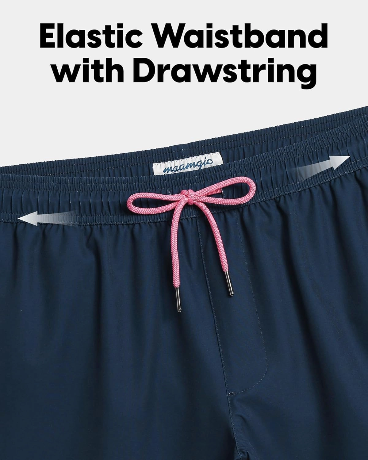 maamgic Mens Swim Trunks 5" Quick Dry Beach Shorts Stretch Swimming Trunks Shorts with Mesh Lining Zip Pockets