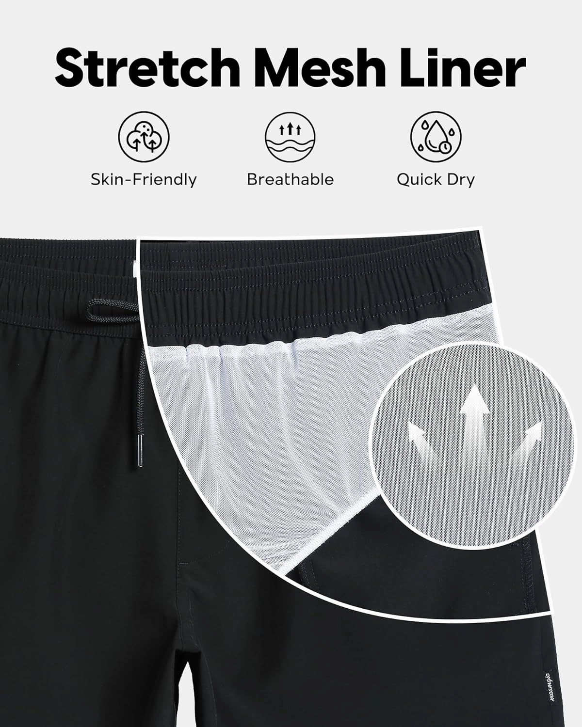 maamgic Mens Swim Trunks 5" Quick Dry Beach Shorts Stretch Swimming Trunks Shorts with Mesh Lining Zip Pockets