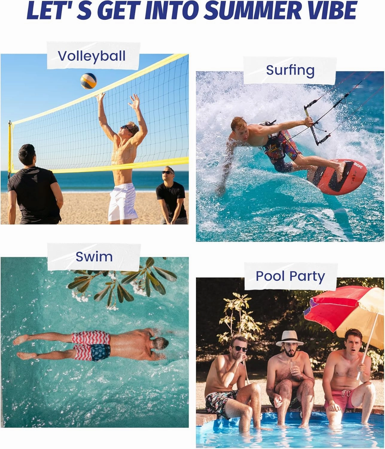 maamgic Mens Swim Trunks 5" with Mesh Lining Quick Dry Bathing Suits for Men Swim Shorts Swimwear
