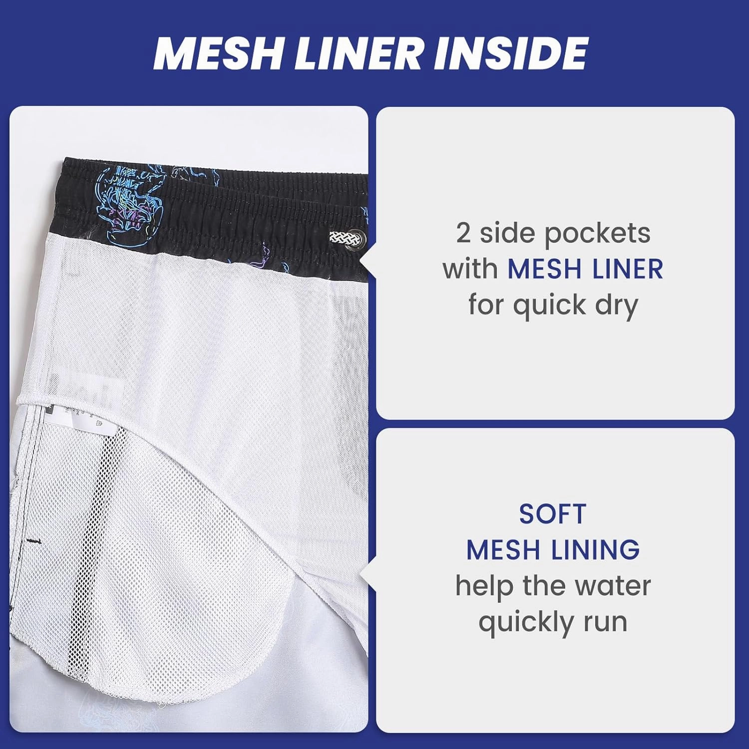 maamgic Mens Swim Trunks 5" with Mesh Lining Quick Dry Bathing Suits for Men Swim Shorts Swimwear