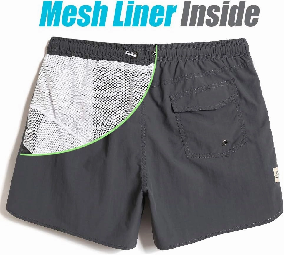 maamgic Mens Swim Trunks 5" with Mesh Lining Quick Dry Bathing Suits for Men Swim Shorts Swimwear