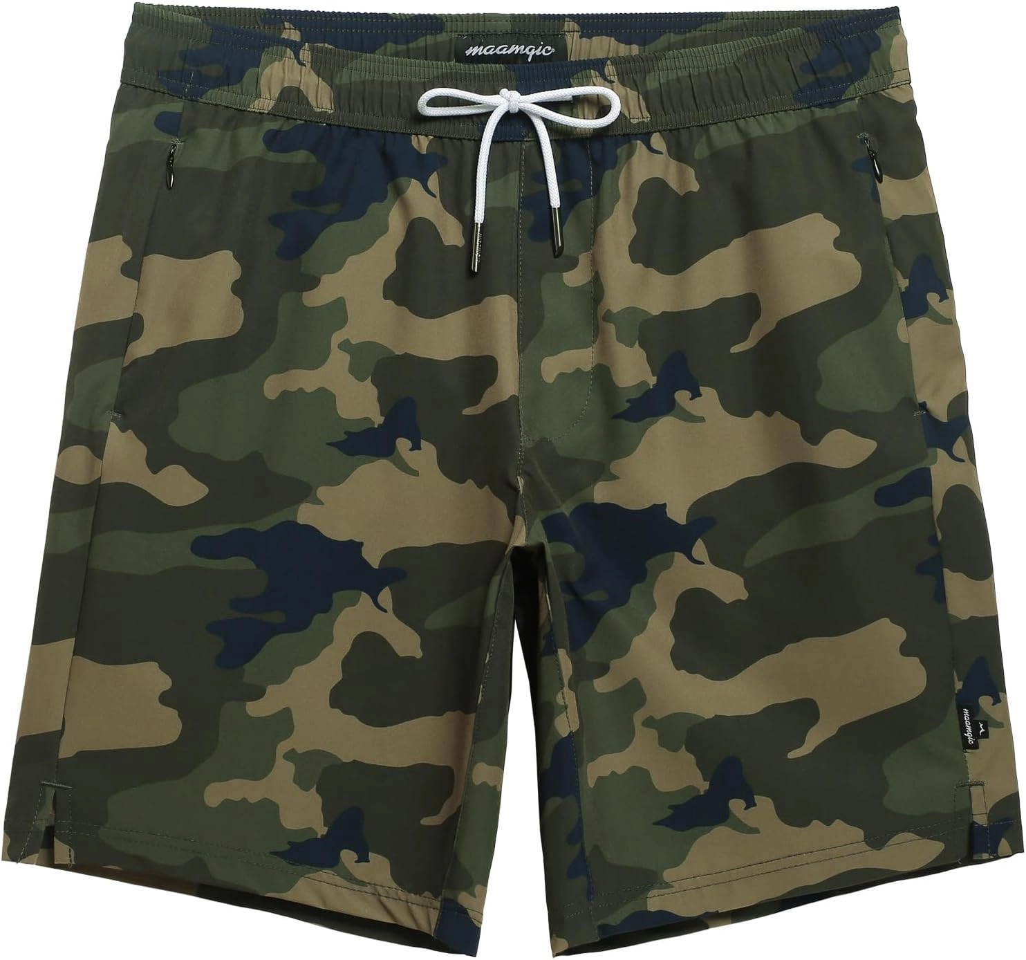 maamgic Mens Swim Trunks 9 Inch with Mesh Lining Bathing Suit Stretch Board Shorts with Zip Pockets for Swimming Shark