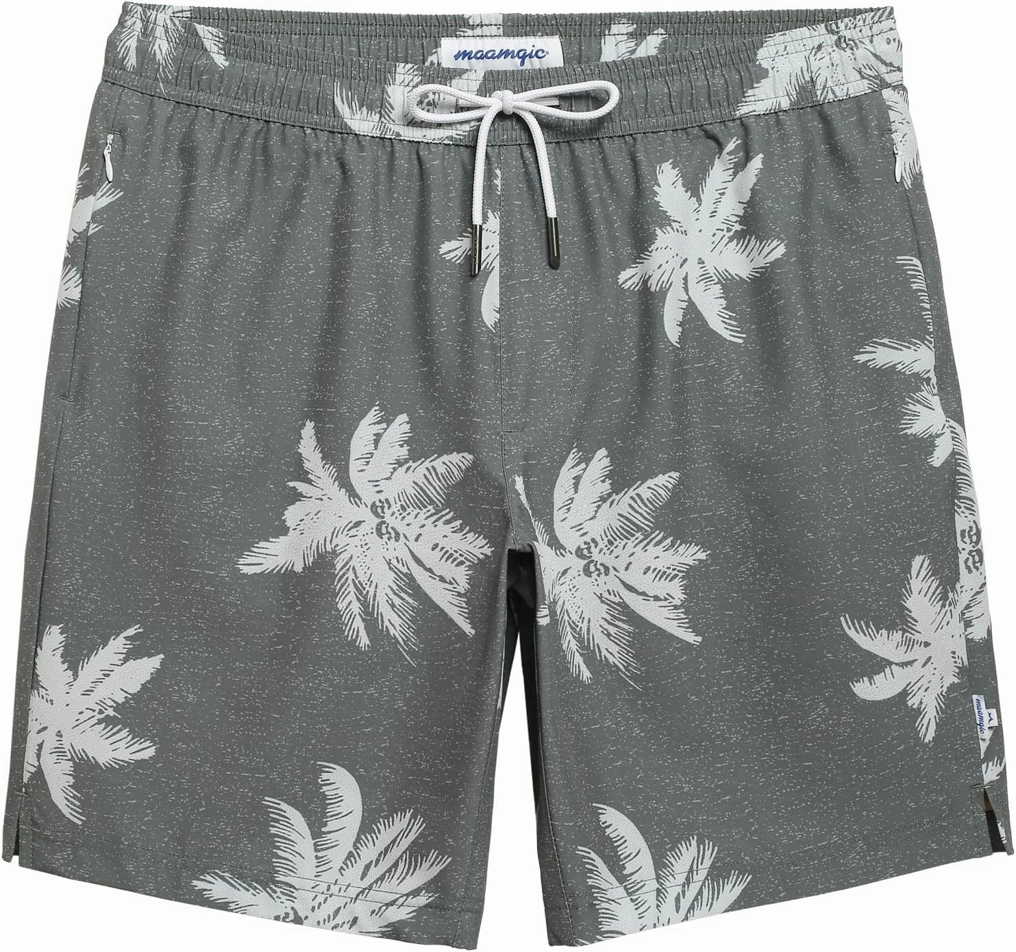 maamgic Mens Swim Trunks 9 Inch with Mesh Lining Bathing Suit Stretch Board Shorts with Zip Pockets for Swimming Shark