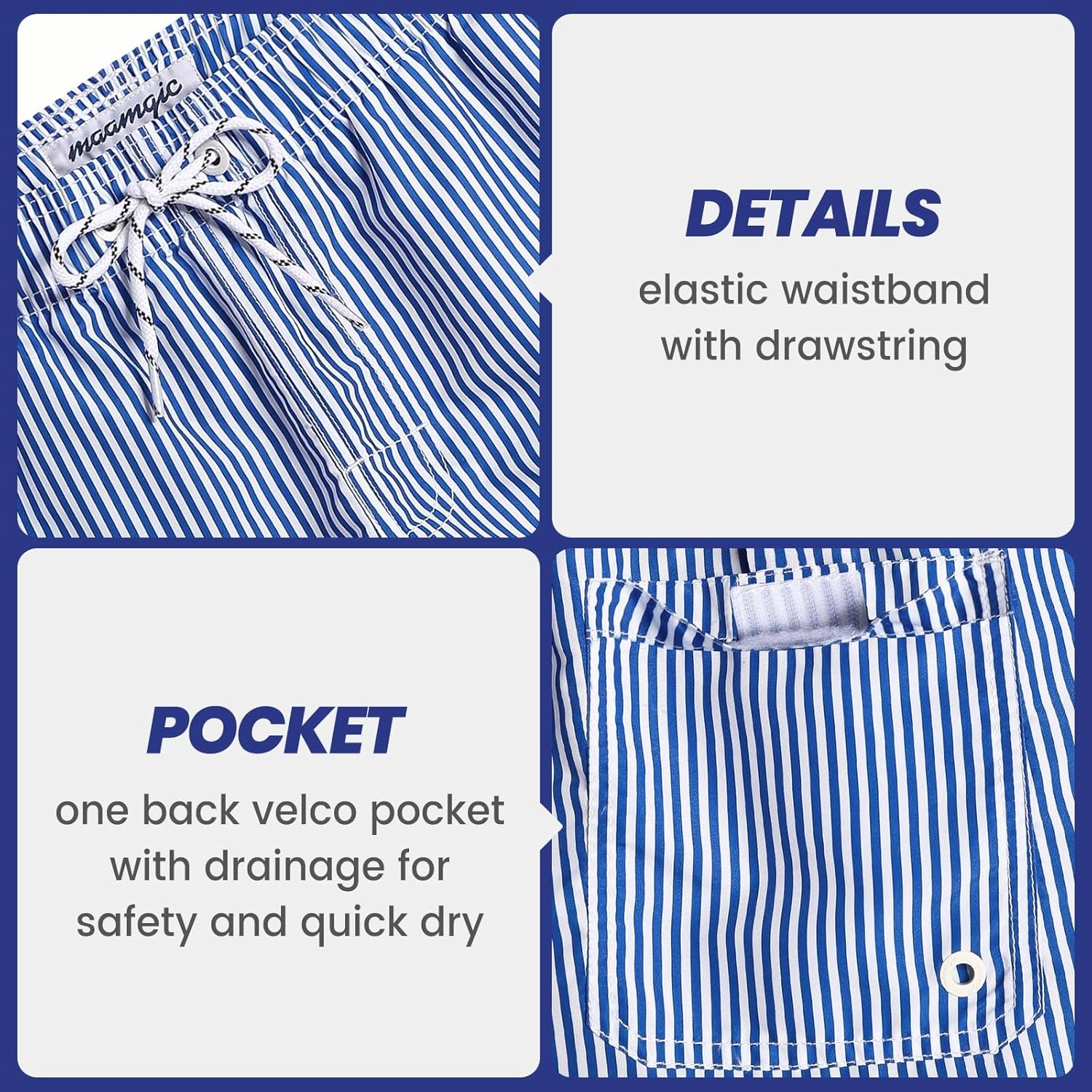 maamgic Mens Swim Trunks Quick Dry Swim Shorts with Mesh Lining Funny Swimwear Bathing Suits 7inch