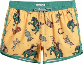 maamgic Mens Swim Trunks Retro Swim Shorts 4 Way Stretch with Mesh Vintage 80s 90s Quick Dry Swimsuits Board Shorts