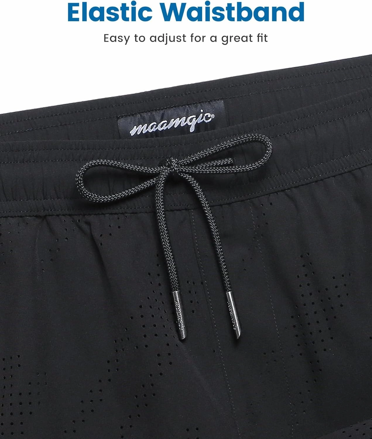 maamgic Mens Swim Trunks with Compression Liner 5 Inch Inseam Quick Dry Board Shorts with Zipper Pockets Swimming Shorts