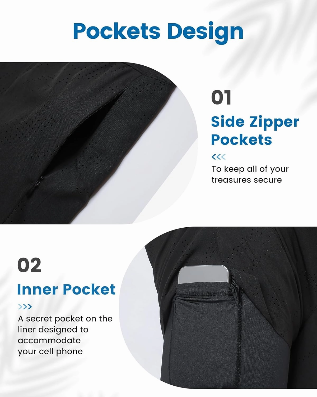 maamgic Mens Swim Trunks with Compression Liner 5 Inch Inseam Quick Dry Board Shorts with Zipper Pockets Swimming Shorts