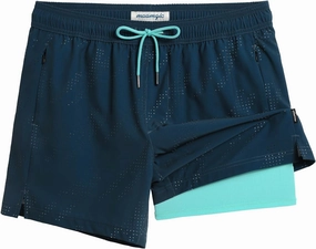 maamgic Mens Swim Trunks with Compression Liner 5 Inch Inseam Quick Dry Board Shorts with Zipper Pockets Swimming Shorts