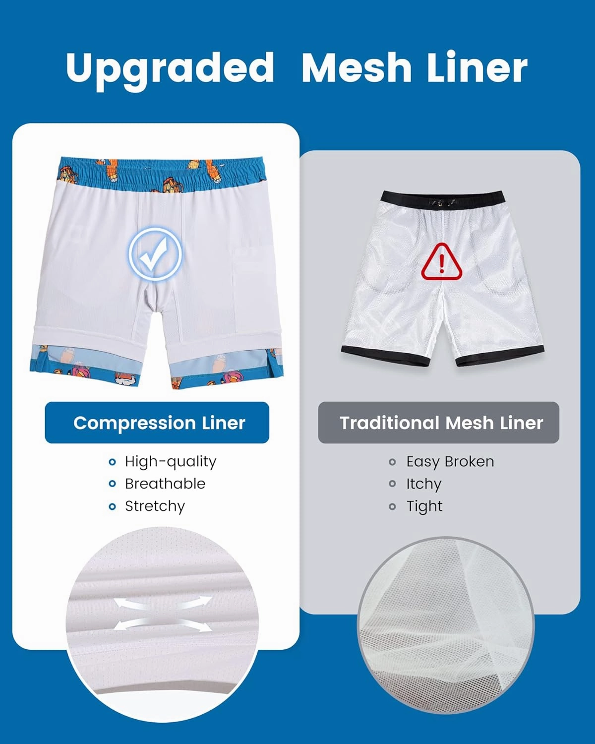maamgic Mens Swim Trunks with Compression Liner 7 Inch Inseam Mens Bathing Suit Quick Dry Swimming Trunks Swimsuit