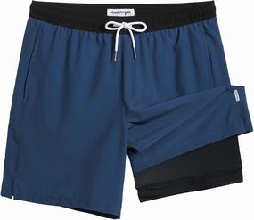 maamgic Mens Swim Trunks with Compression Liner 7 Inch Inseam Mens Bathing Suit Quick Dry Swimming Trunks Swimsuit