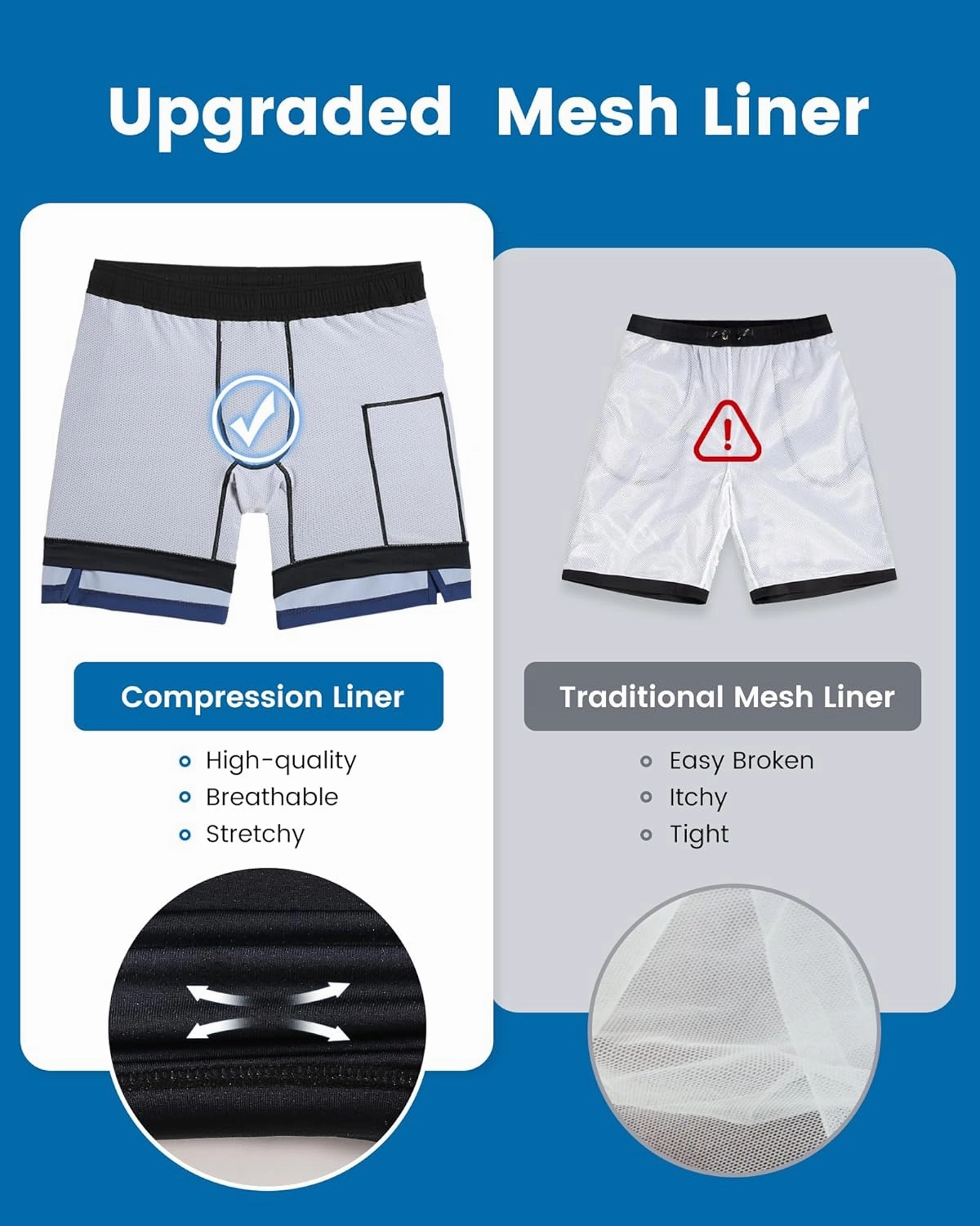 maamgic Mens Swim Trunks with Compression Liner 7 Inch Inseam Mens Bathing Suit Quick Dry Swimming Trunks Swimsuit