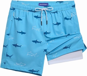 maamgic Mens Swim Trunks with Compression Liner 7" Bathing Suit Quick Dry Swimming Trunks for Men with Zipper Pockets