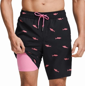 maamgic Mens Swim Trunks with Compression Liner 9 Inch Stretch Quick Dry Swim Shorts with Zipper Pockets Swimwear