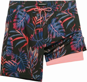 maamgic Mens Swim Trunks with Compression Liner 9 Inch Stretch Quick Dry Swim Shorts with Zipper Pockets Swimwear