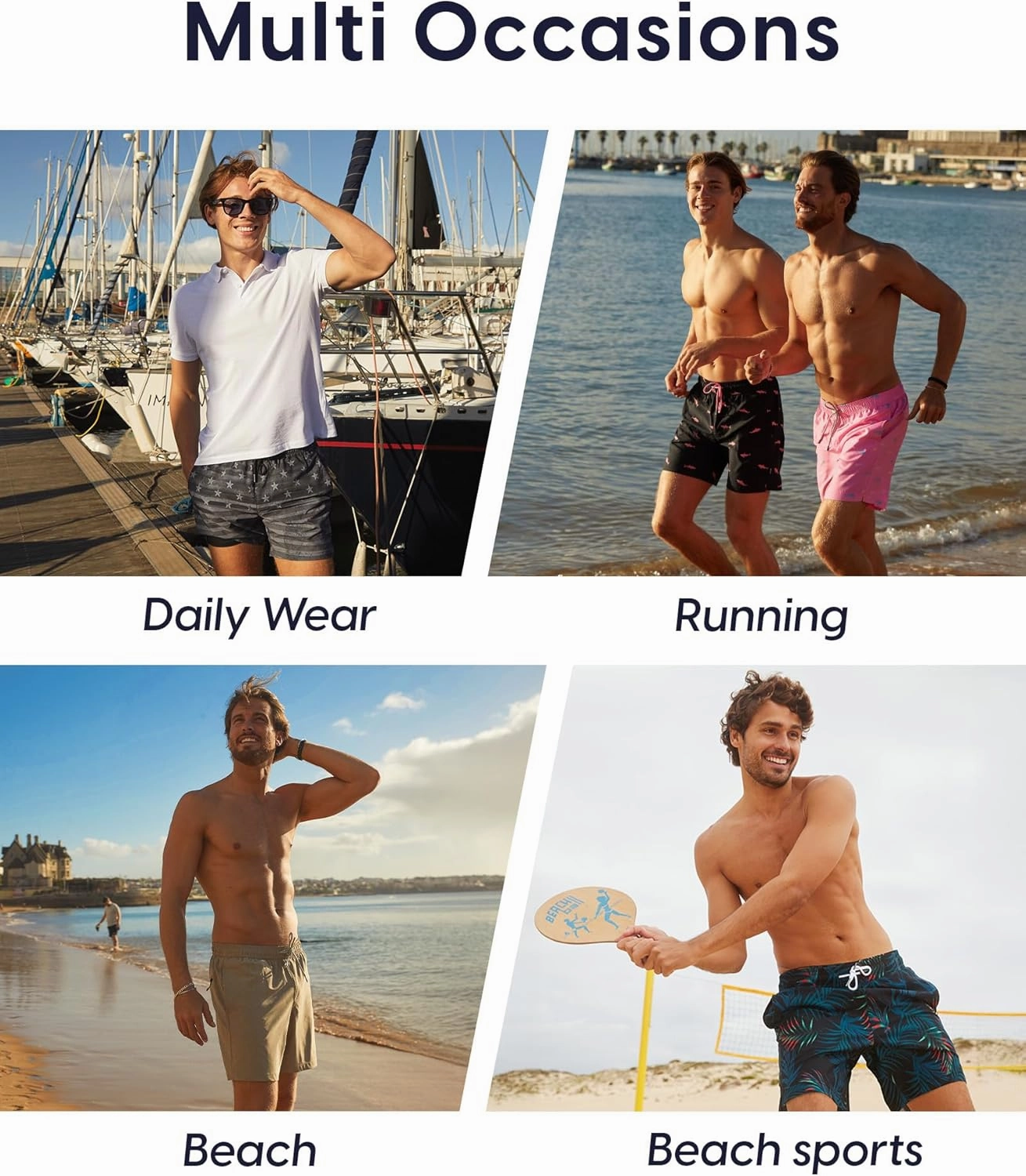 maamgic Mens Swim Trunks with Compression Liner 9 Inch Stretch Quick Dry Swim Shorts with Zipper Pockets Swimwear