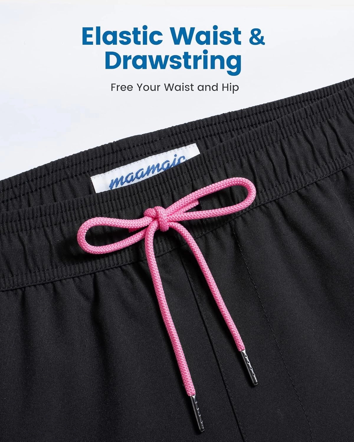 maamgic Mens Swim Trunks with Compression Liner Short Stretch Mens Bathing Suit Quick Dry Swimming Trunks Swimsuit