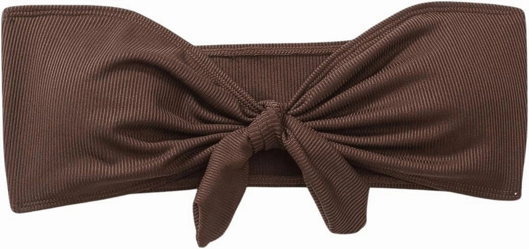 MakeMeChic Women's Bandeau Bikini Top Knot Front Strapless Swimsuit Bathing Tops