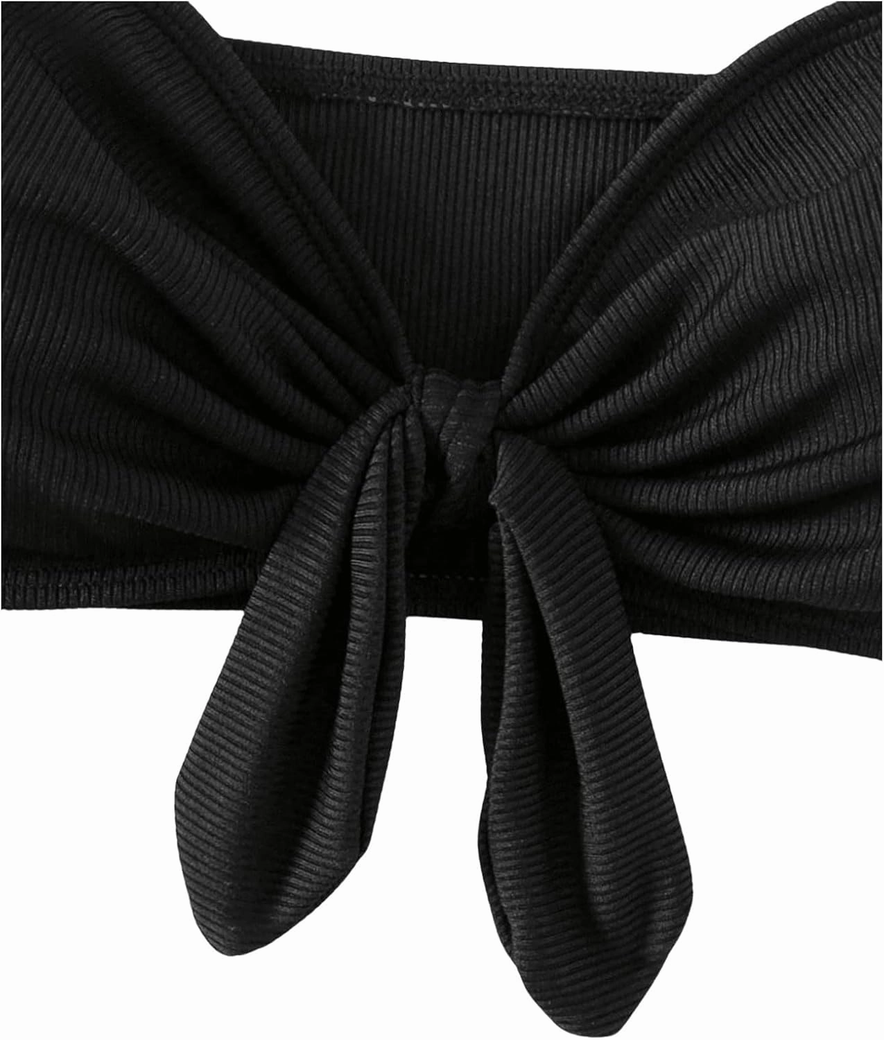 MakeMeChic Women's Bandeau Bikini Top Knot Front Strapless Swimsuit Bathing Tops
