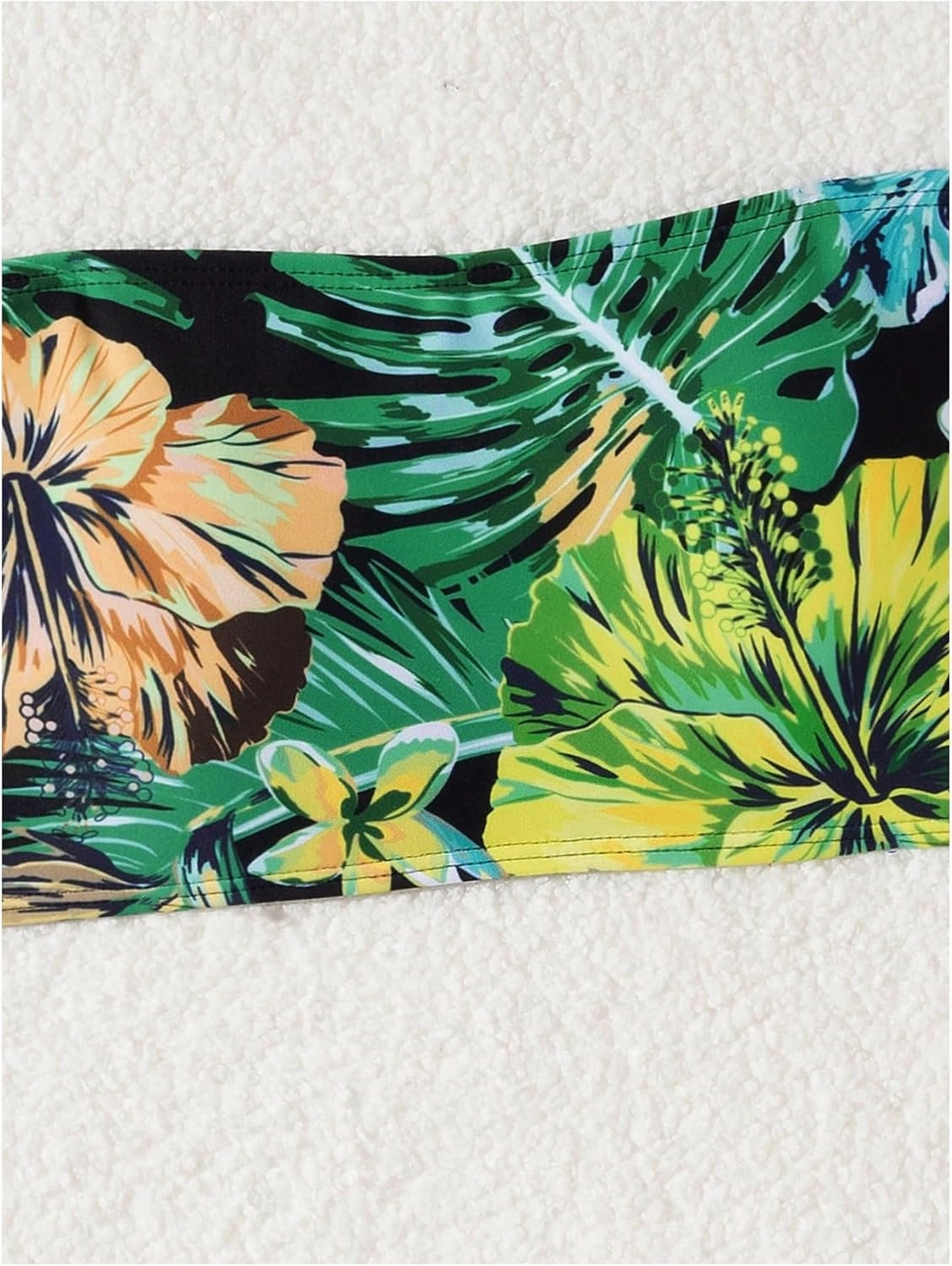 MakeMeChic Women's Strapless Bikini Top Floral Print Bandeau Swimsuit Bikini Tops
