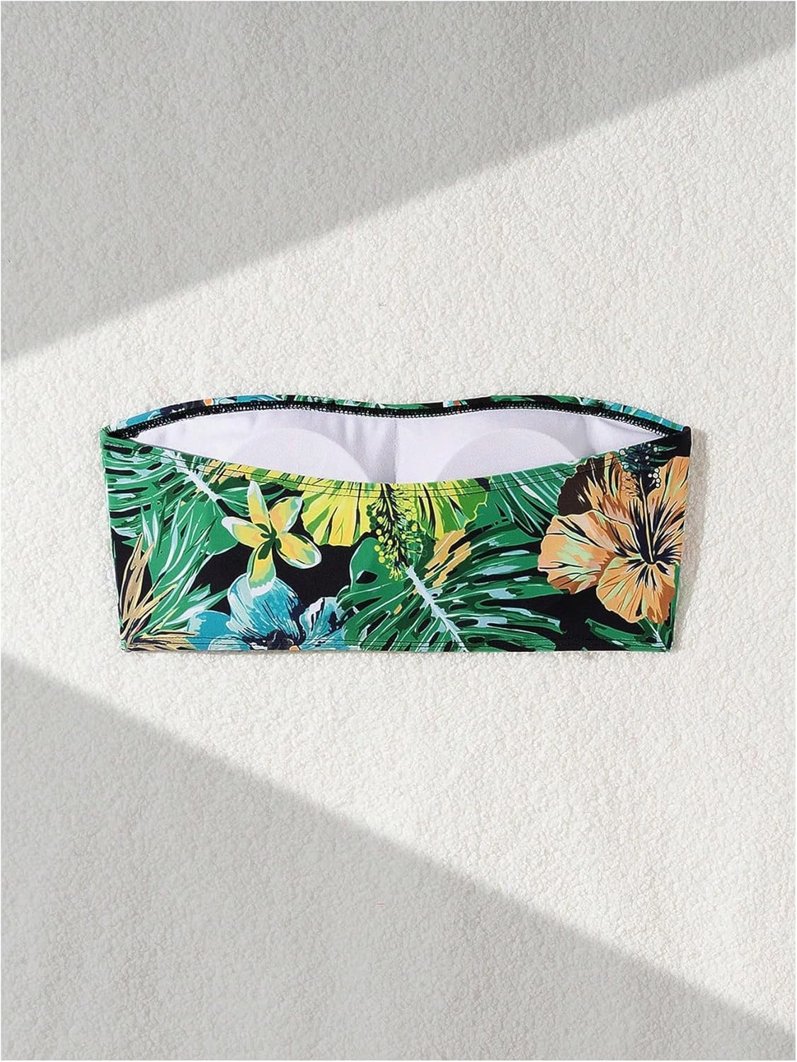 MakeMeChic Women's Strapless Bikini Top Floral Print Bandeau Swimsuit Bikini Tops