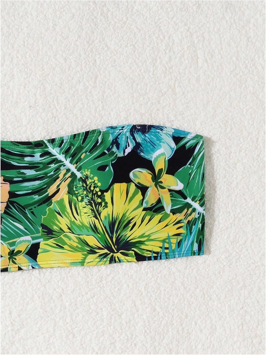 MakeMeChic Women's Strapless Bikini Top Floral Print Bandeau Swimsuit Bikini Tops
