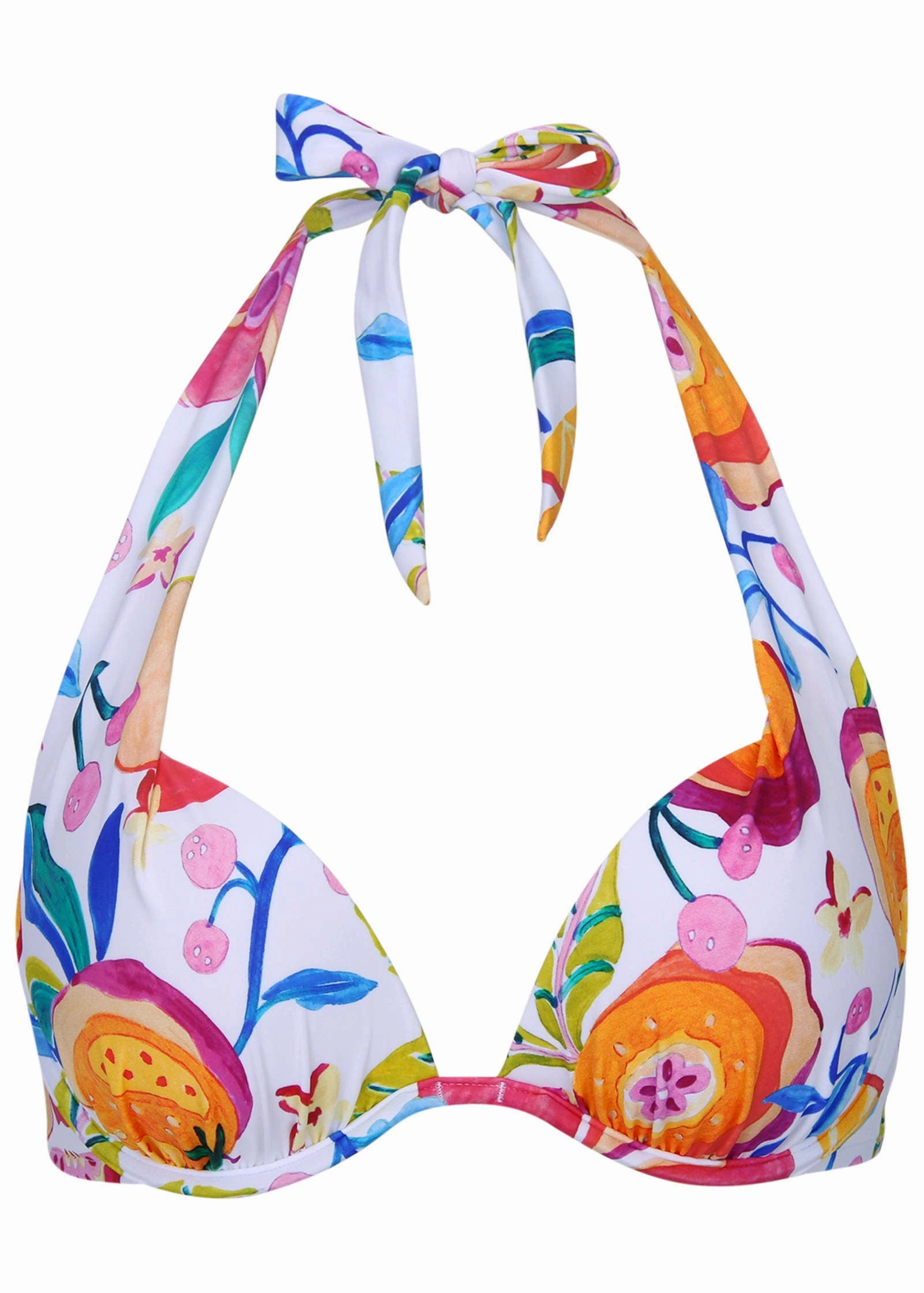 Marilyn Push-Up Halter Top - Citrus Floral