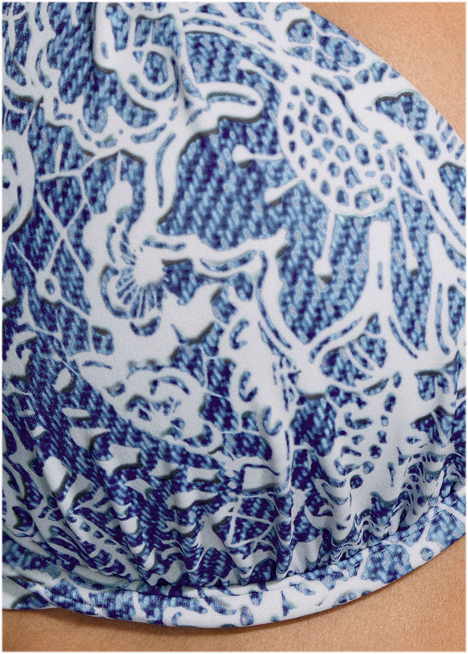 Marilyn Push-Up Halter Top - Denim Anglaise Paisley