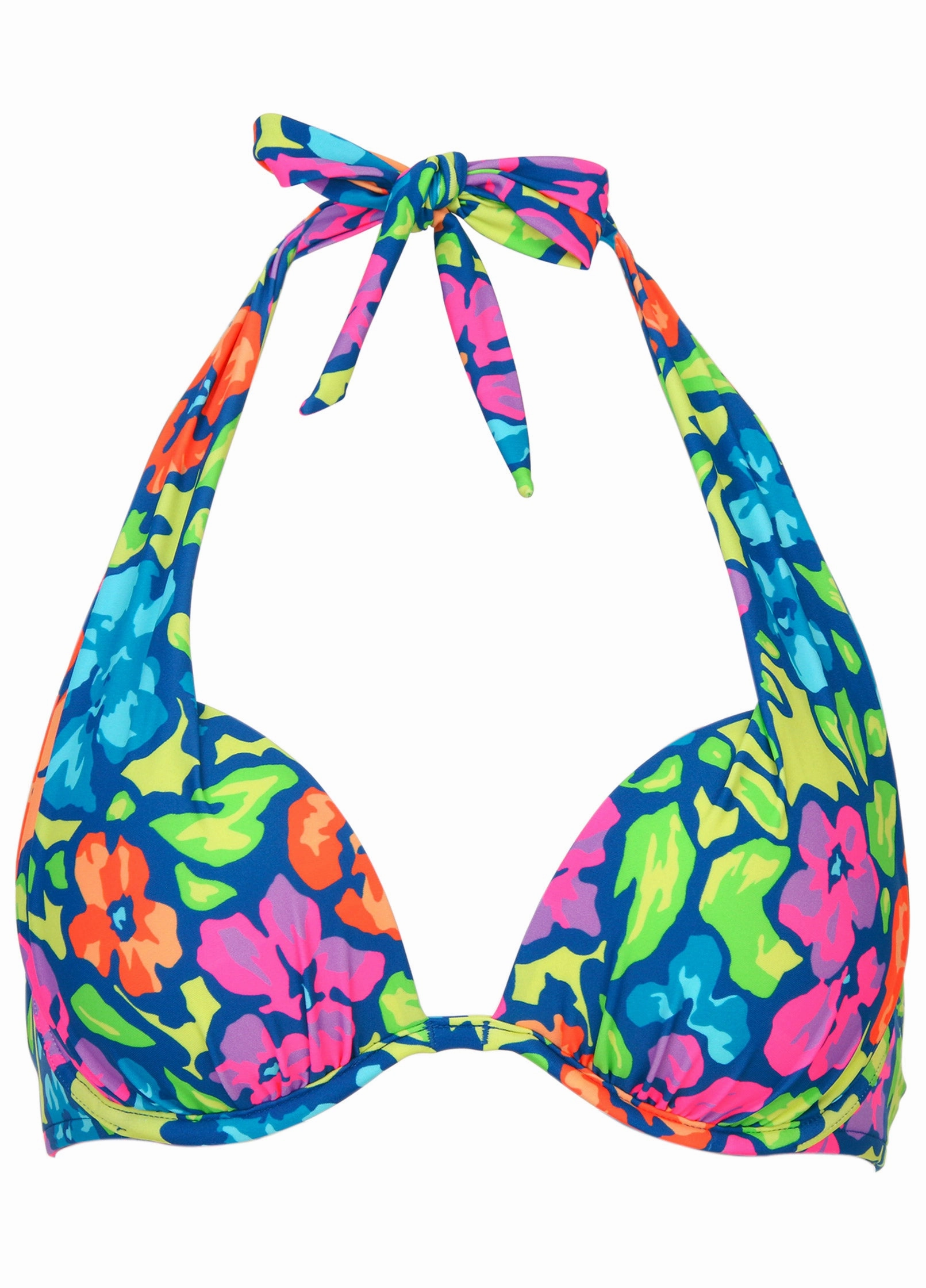 Marilyn Push-Up Halter Top - Flower Garden