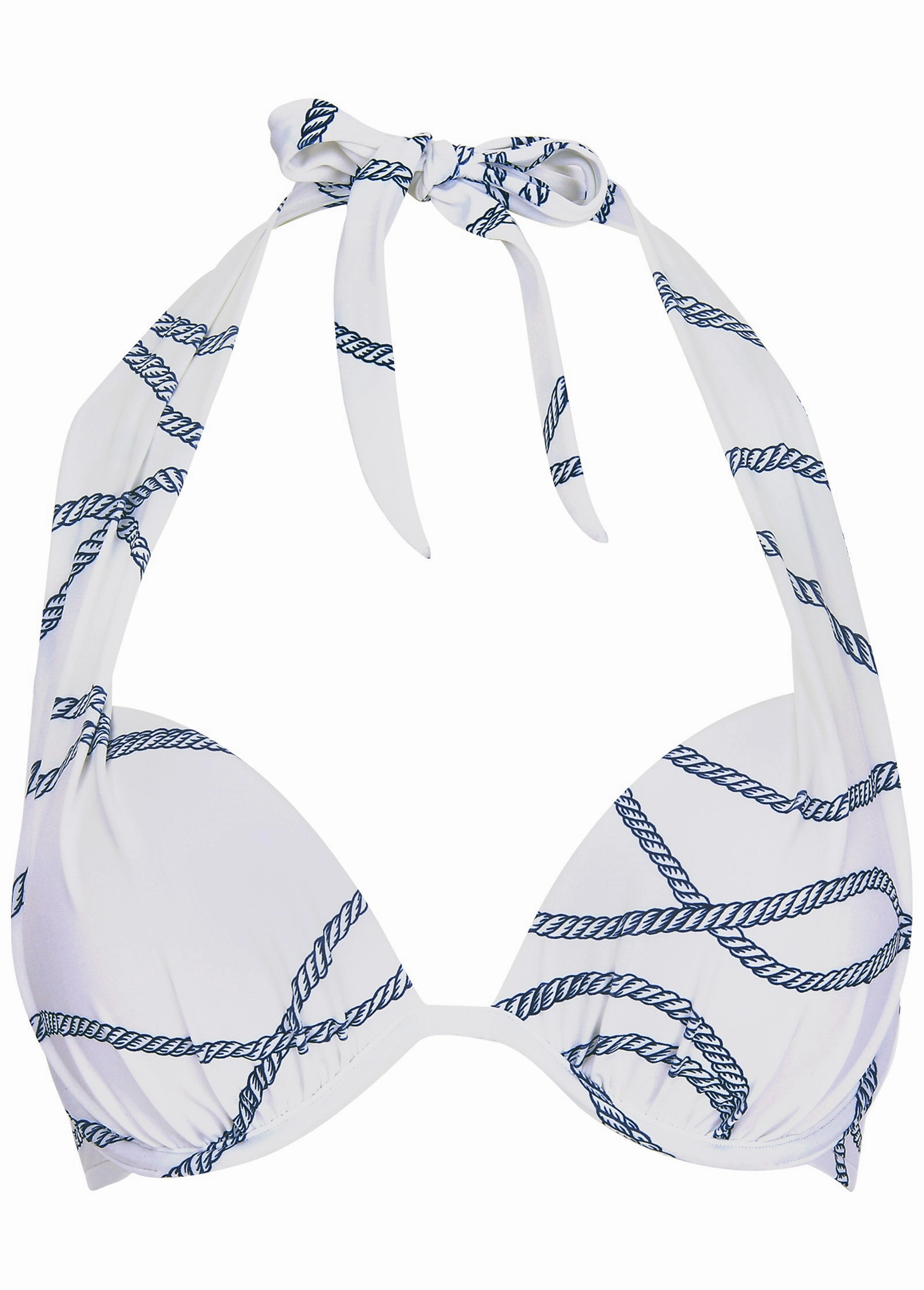 Marilyn Push-Up Halter Top - Nautical Ropes
