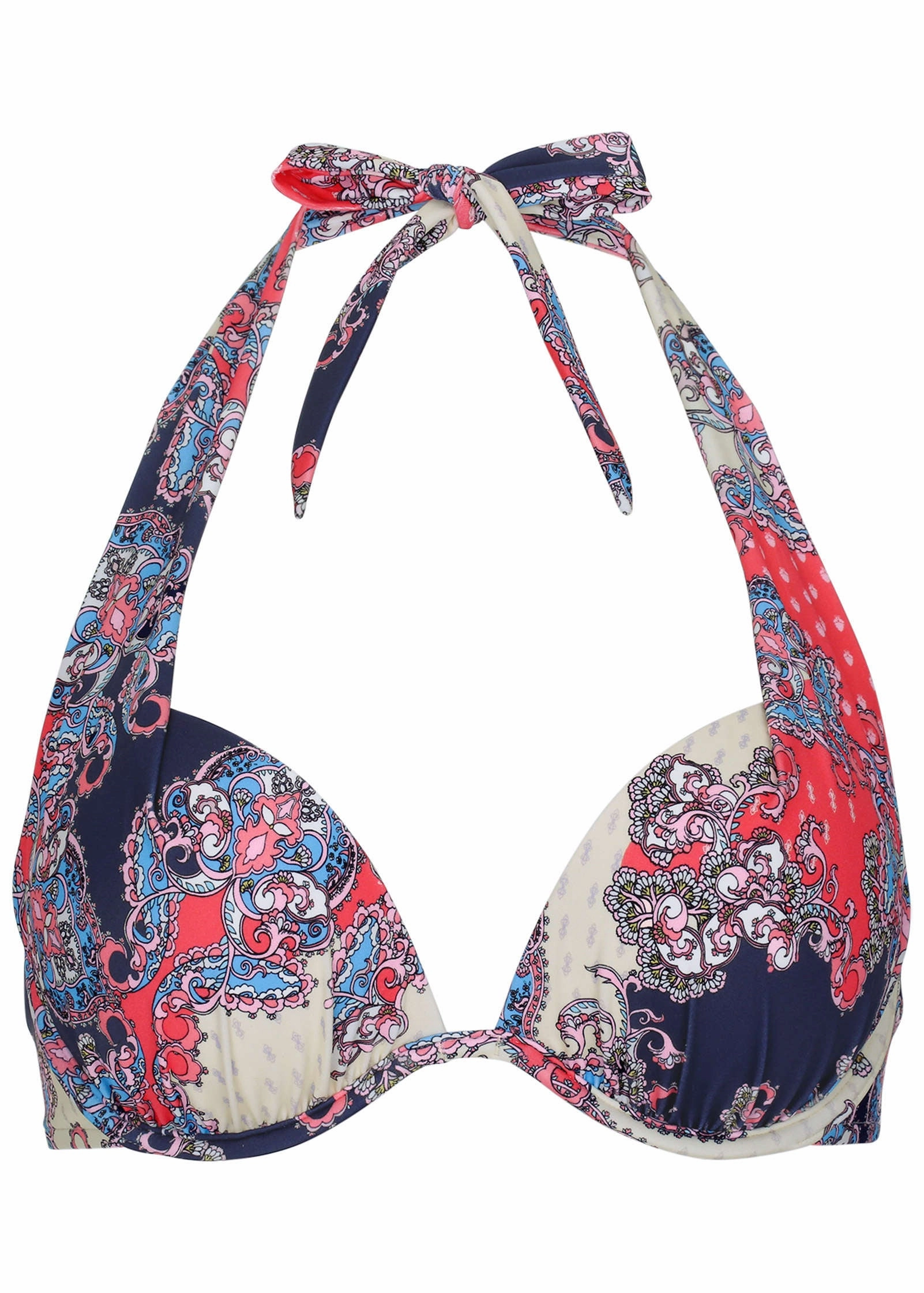 Marilyn Push-Up Halter Top - Paisley Foulard